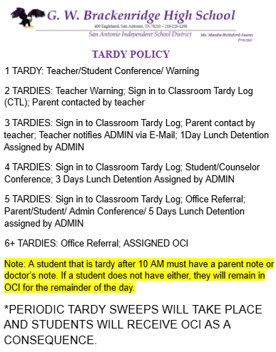 Tardy Policy