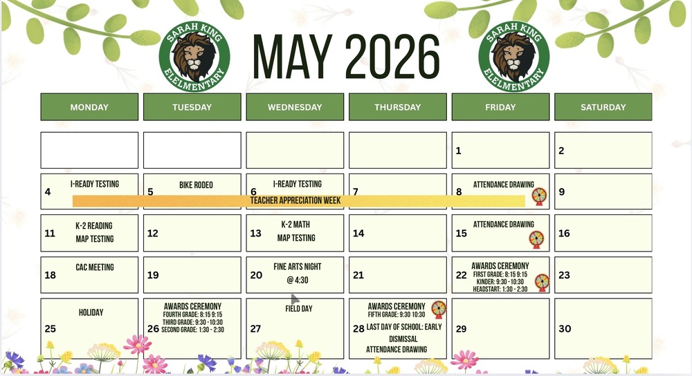 May Calendar