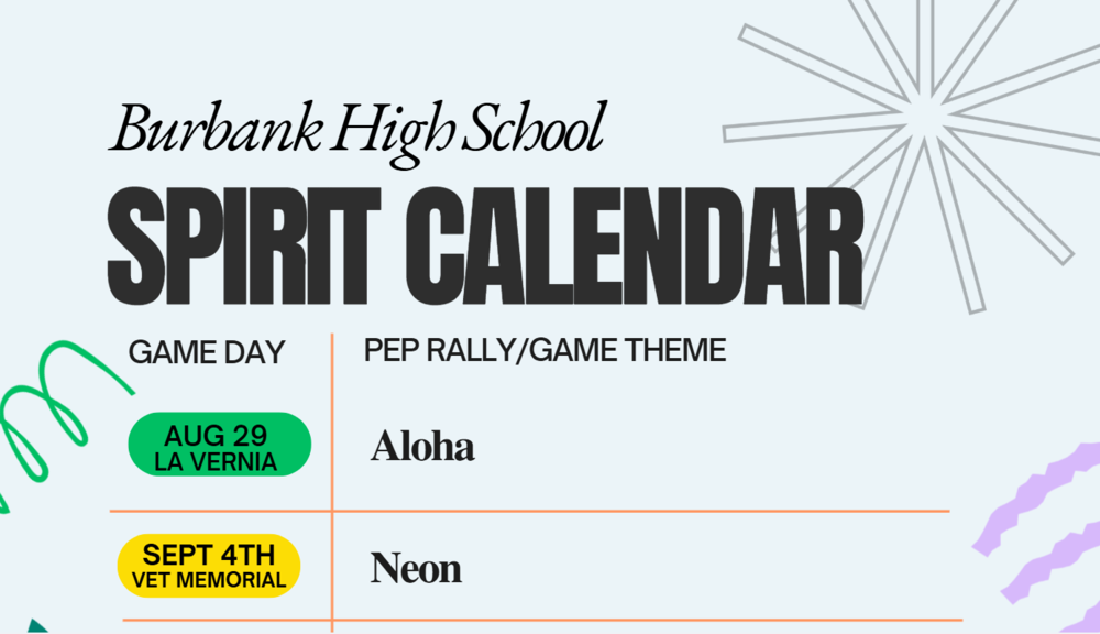 Burbank Spirit Calendar