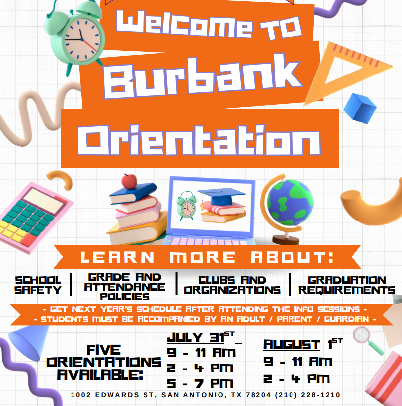 flyer noting that new student orientation is on July 31st or August 1st