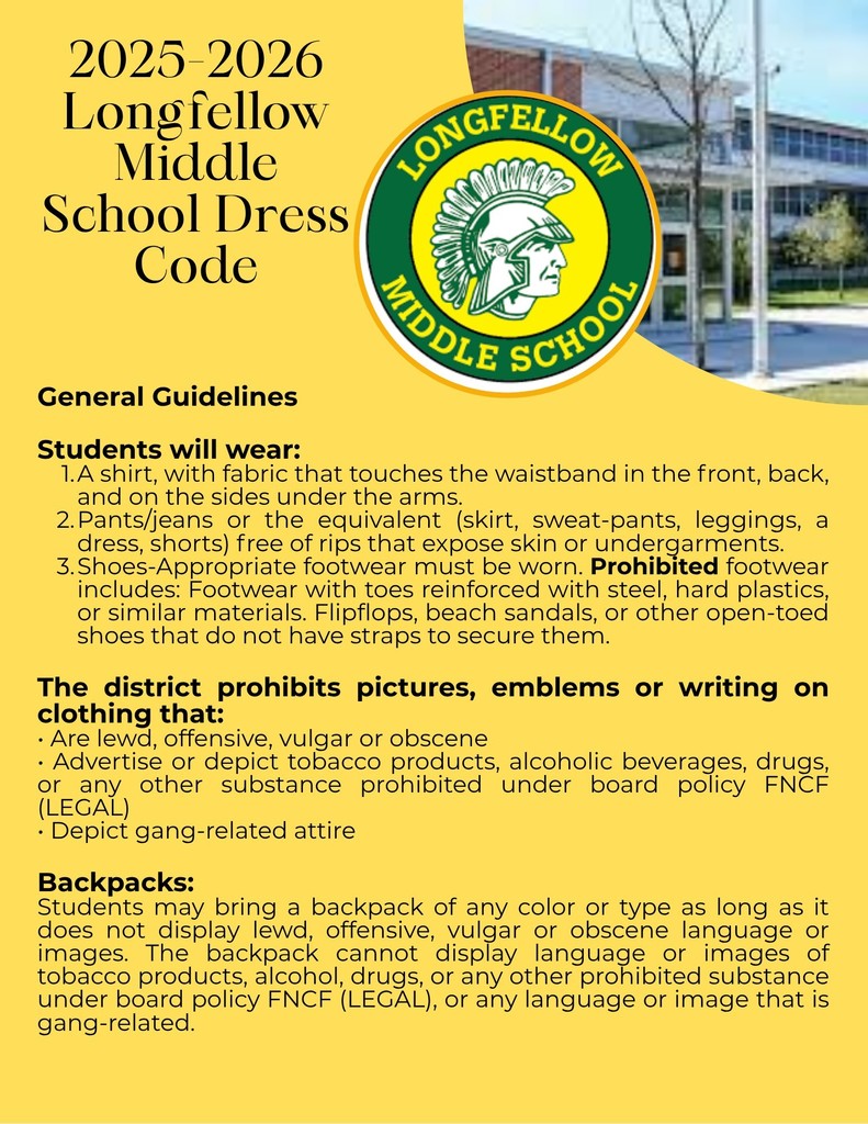 There is a picture of the building and the logo for Longfellow.