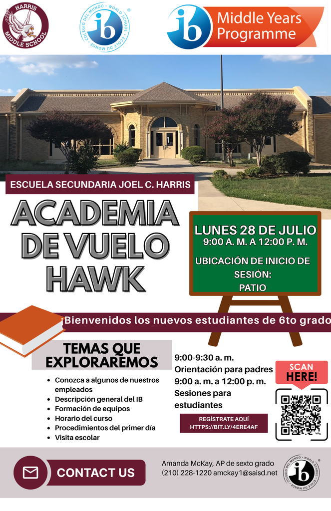 picture of school with events listed for event in Spanish