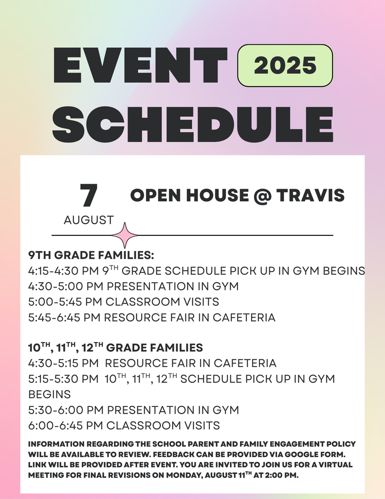 Open House Schedule