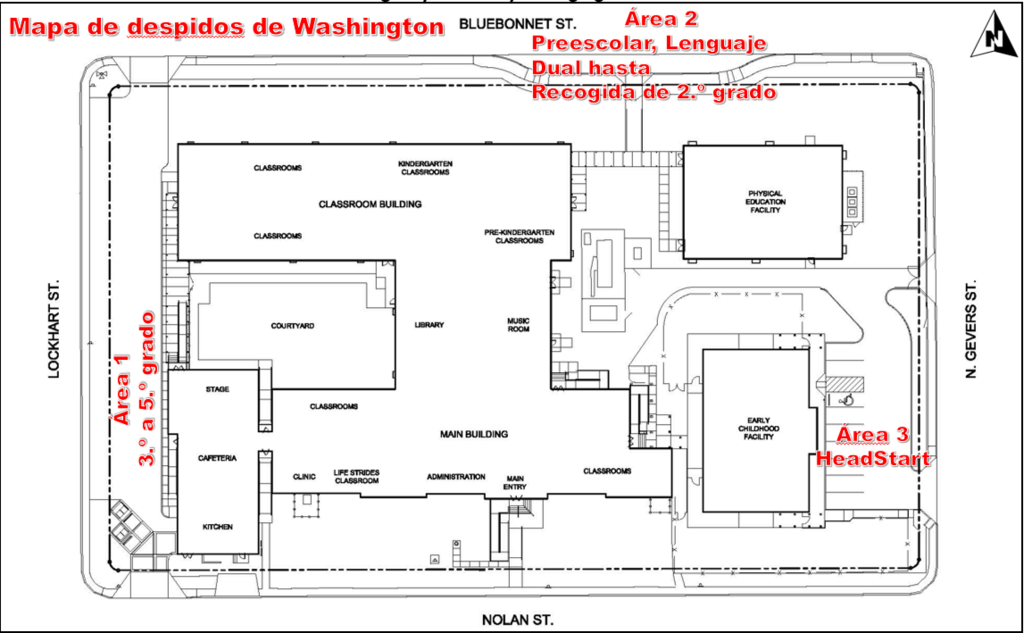Map of school Arrival Dismissal (Spanish)