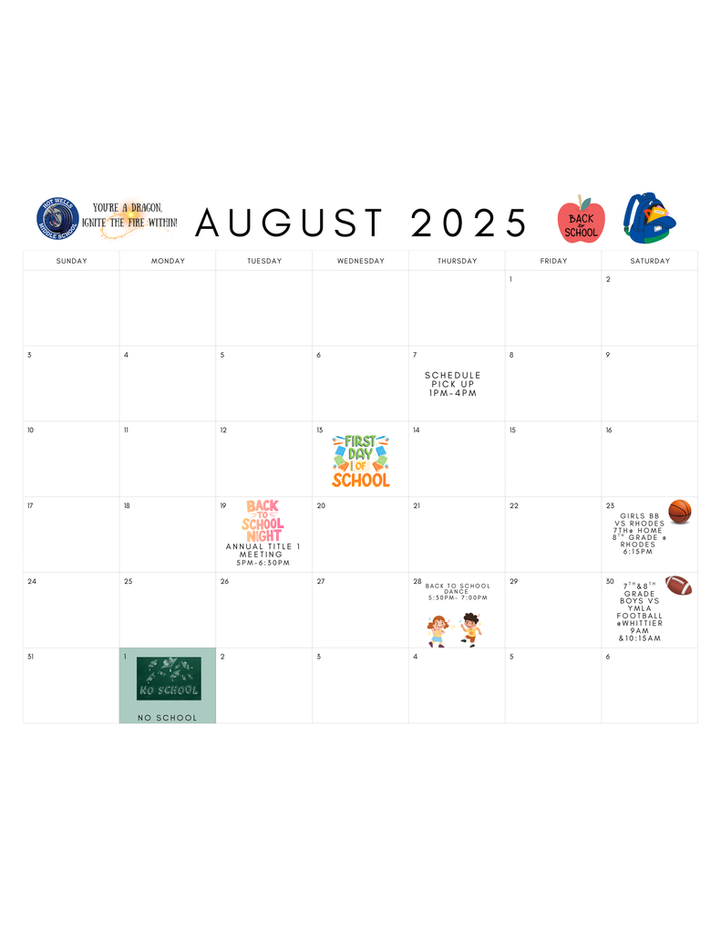 Updated Calendar 