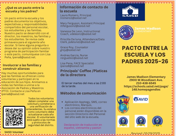 ‘25-‘26 Pacto de escuela de los padres