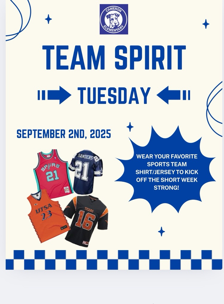 wear your favorite sports team jersey to kick off the short week on Tuesday, September 2nd!