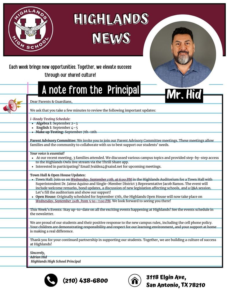 Image of the 1st page of the newsletter