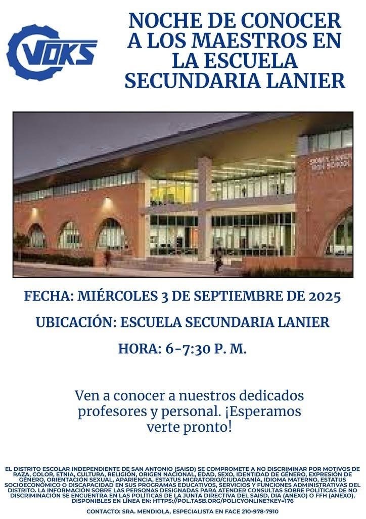 Meet the teacher @ 6:00 PM