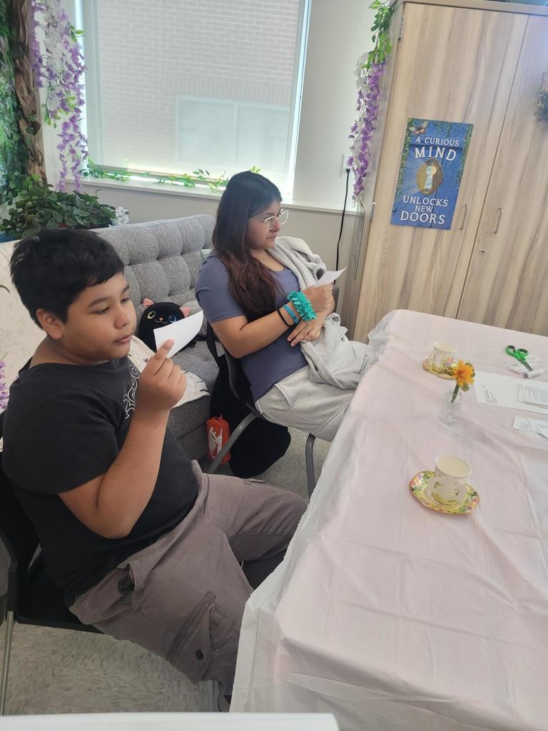 Students at tea party