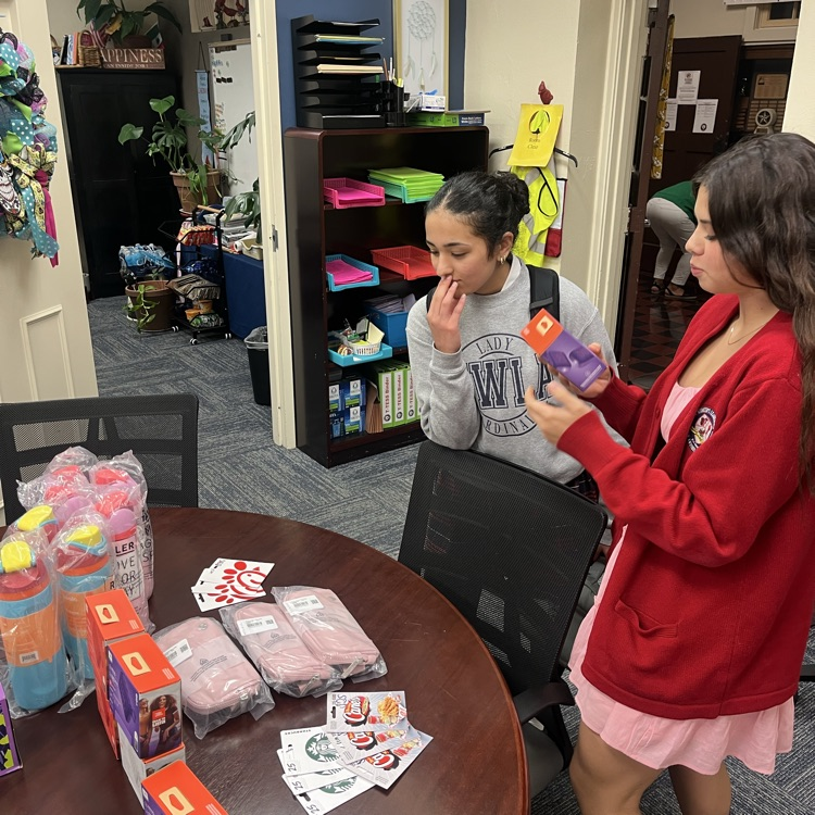 Selecting a prize of their choice!