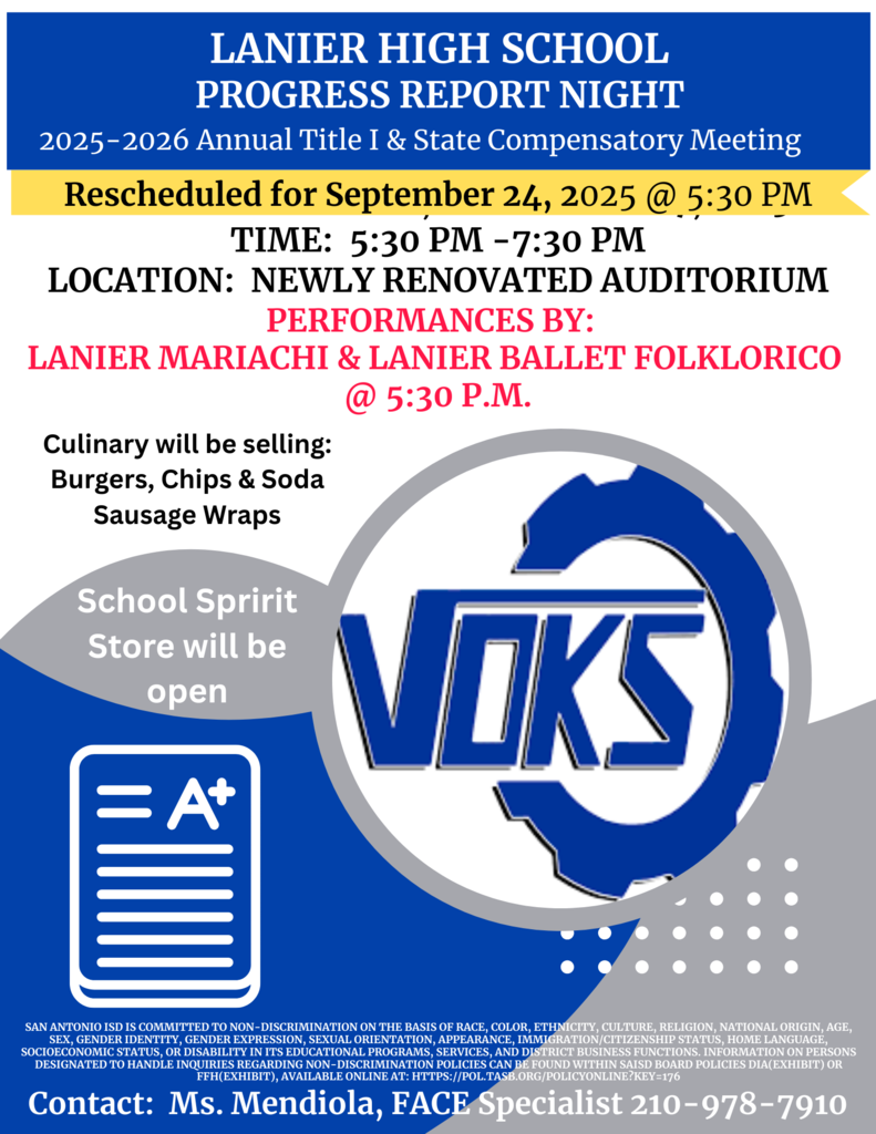 Progress Report Night: Rescheduled to September 24