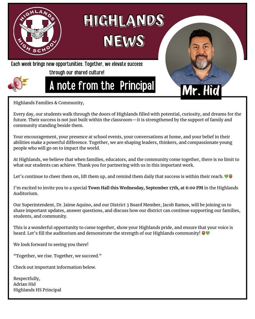 Highlands Weekly Newsletter