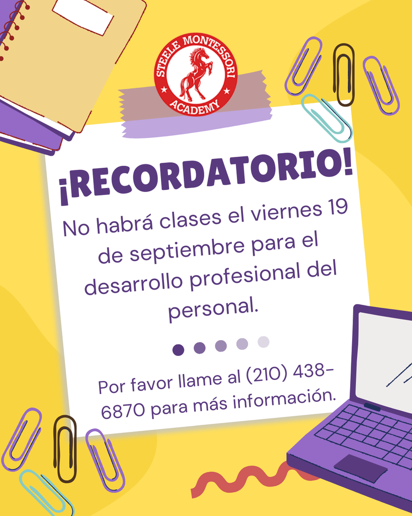 Student Holiday Reminder - September 19 (Spanish)