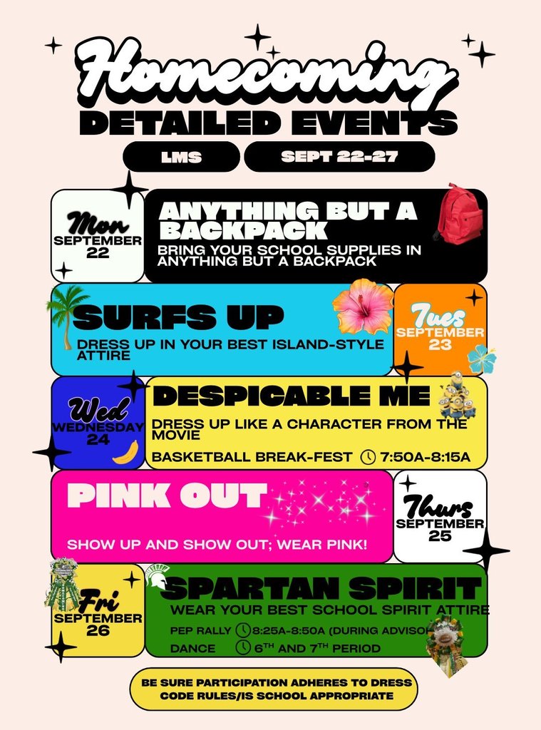 multi-colored flyer; Homecoming 