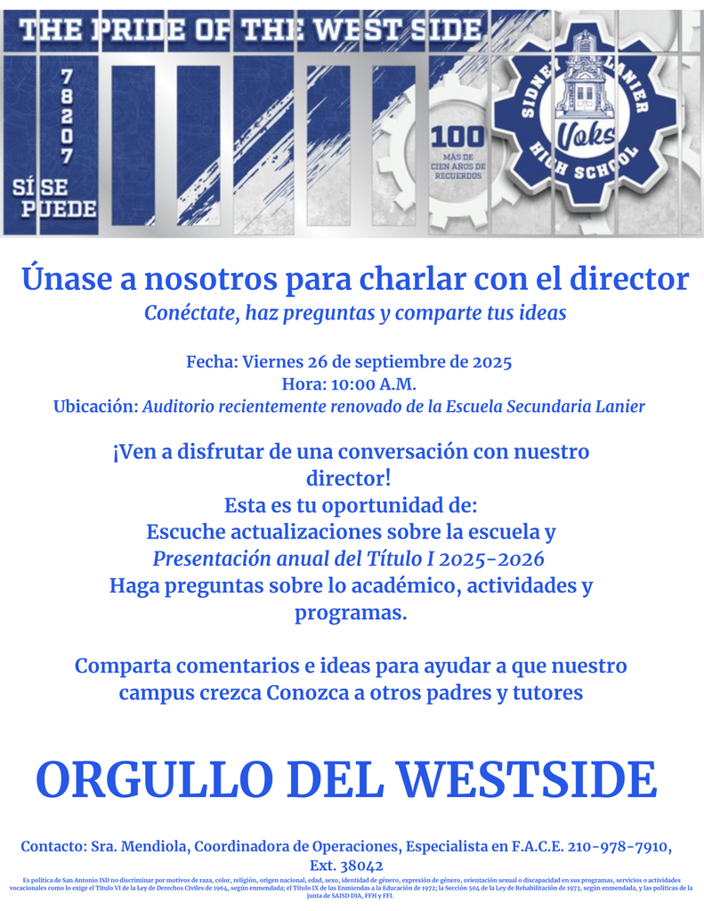 Chat with the Principal 9/26