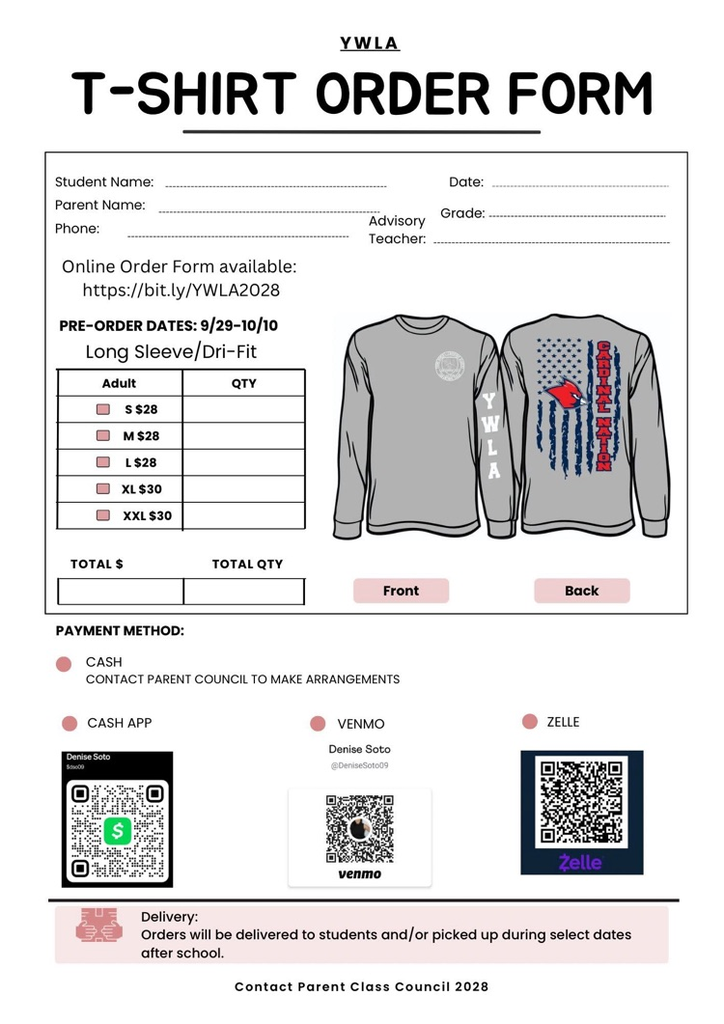 CLASS of 2028 Spirit Shirt Sale