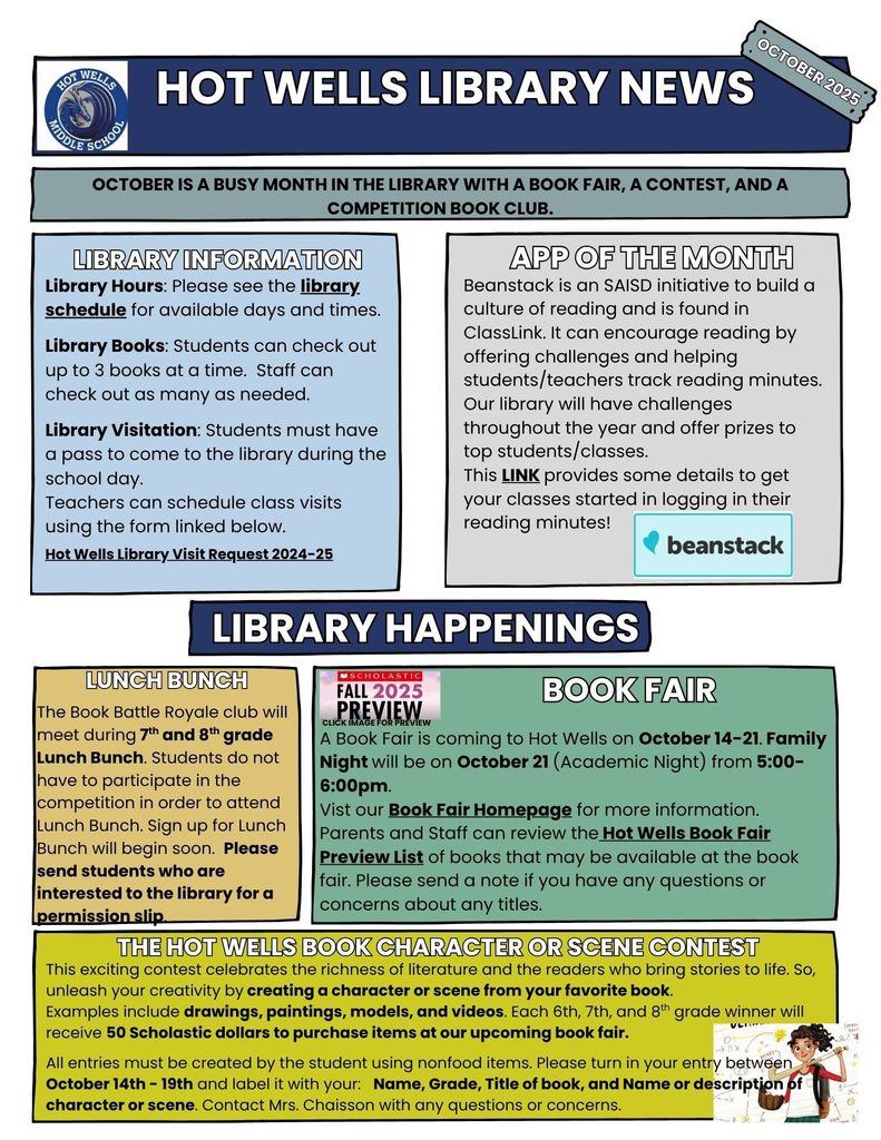 Hot Wells Library News Oct. 2025