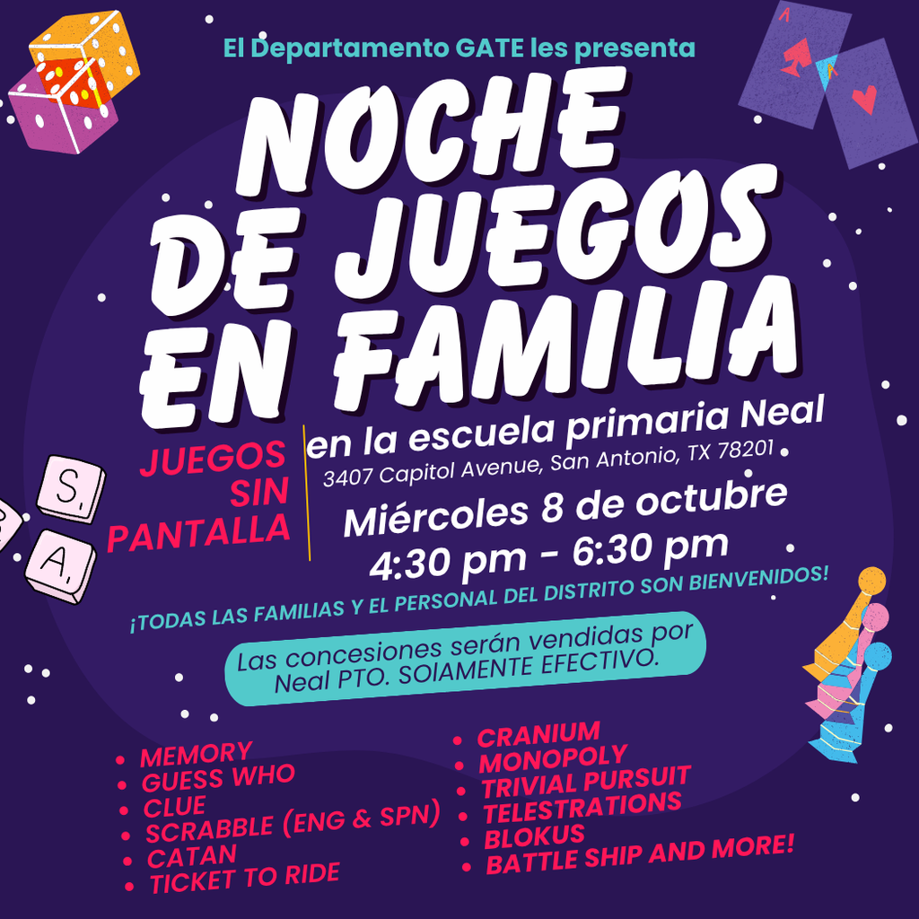 GATE Department Family Game Night Invitation SPN