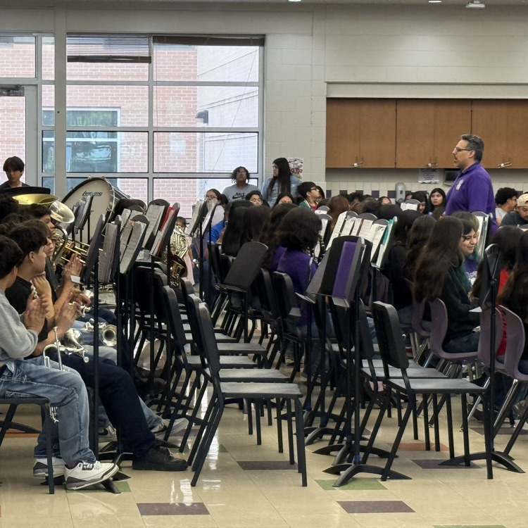 Band students play at the band concert.