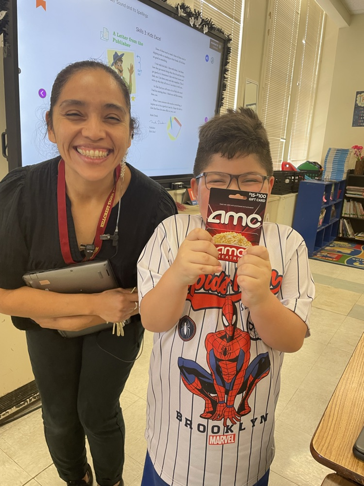 a student with a movie gift card with the AP
