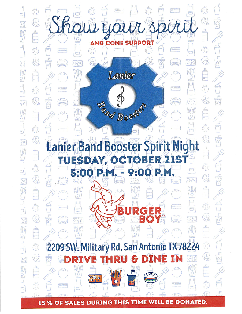 Lanier Band Booster Spirit Night