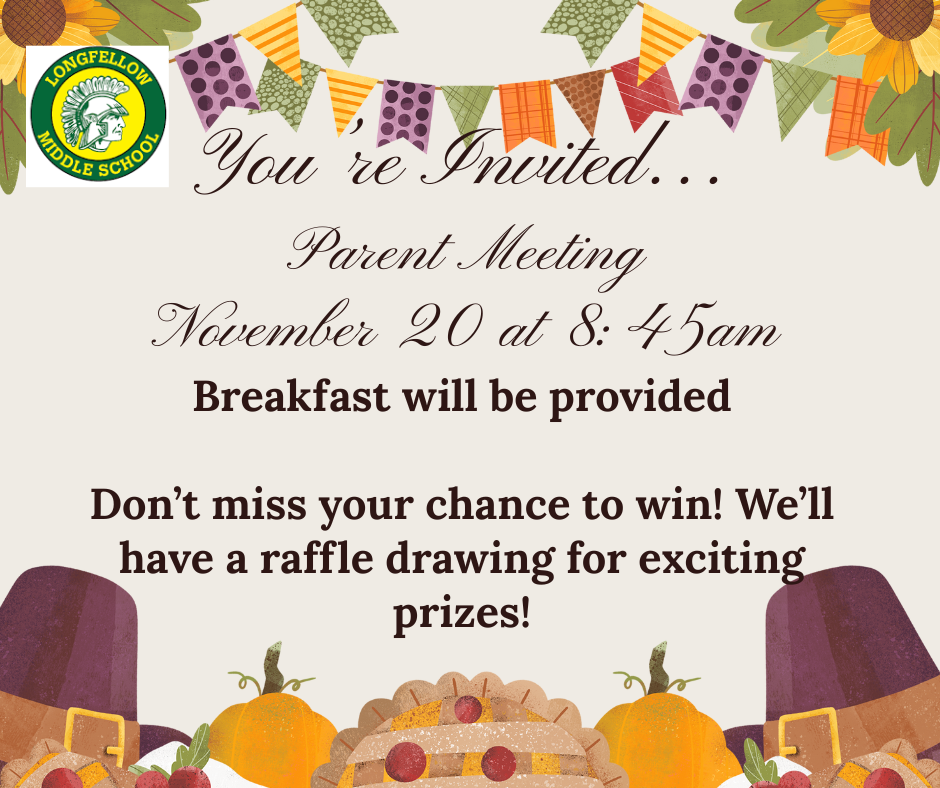 Thanksgiving flyer with banners across the top