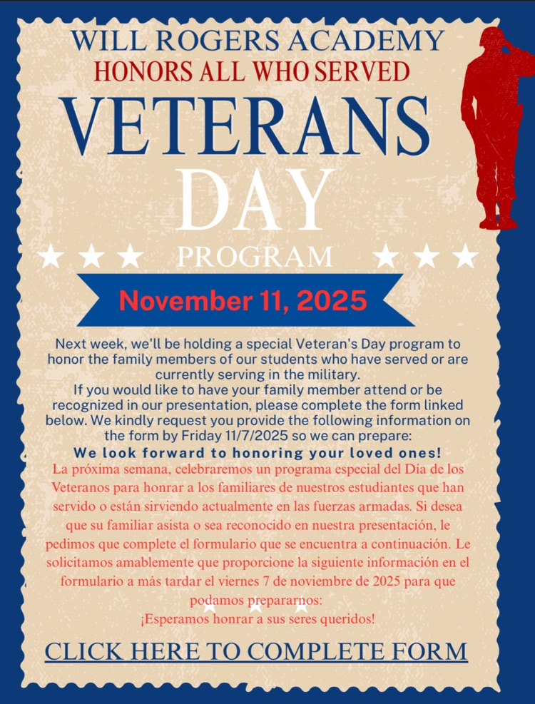 Veterans Day program flyer