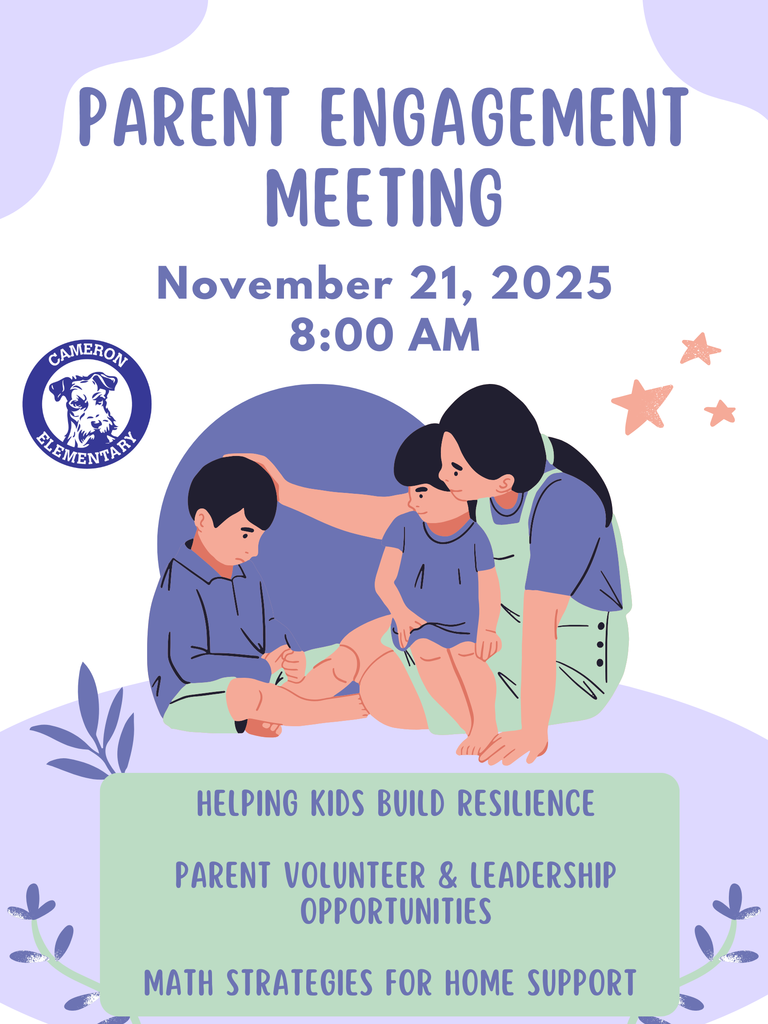 Parent Engagement Meeting on November 21st beginning at 8:00 AM.