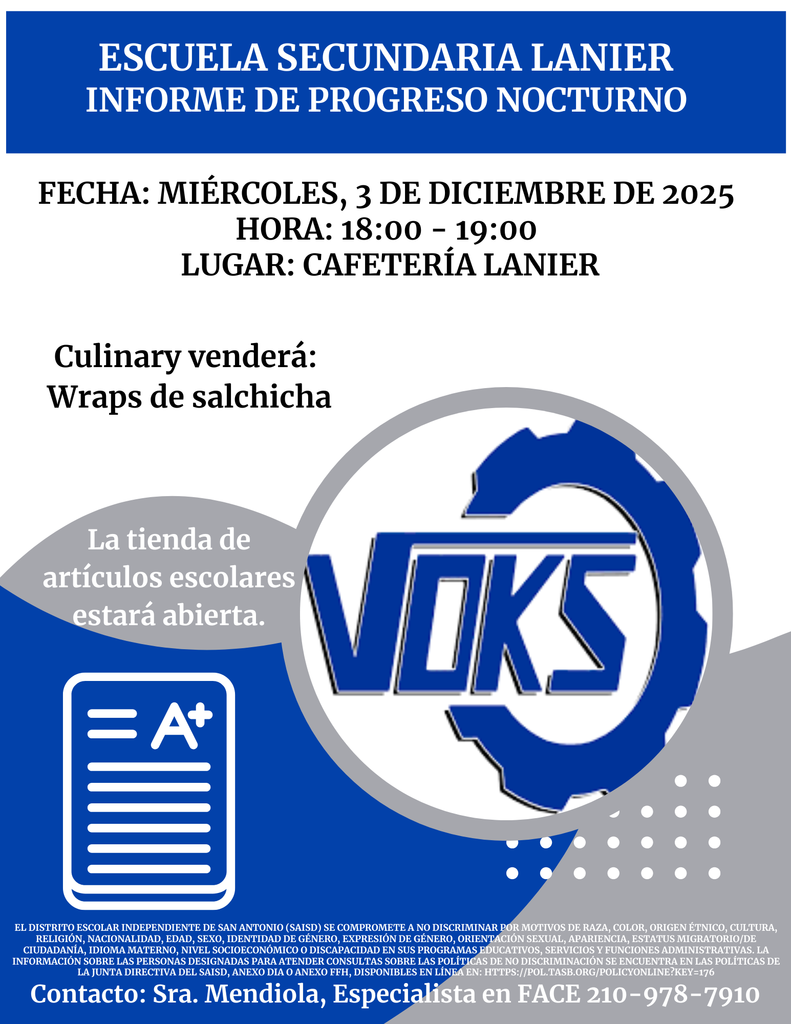 Progress Report Night December 3rd