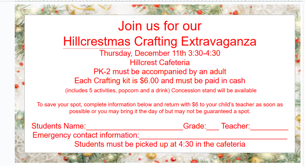 Hillcrestmas Crafting Extravaganza