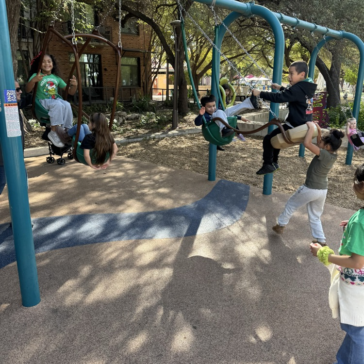 Students play at Hemisfair 