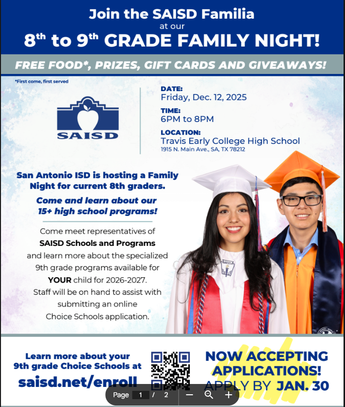 8th to 9th Family Night