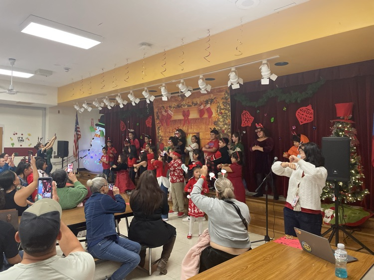 students singing