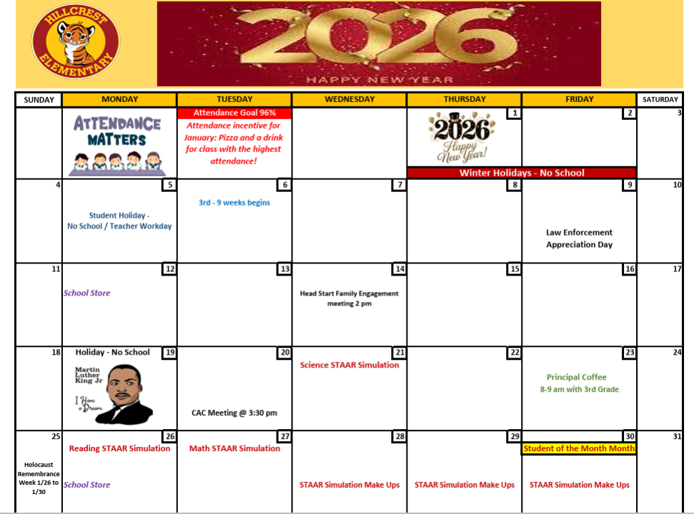 Jan Calendar