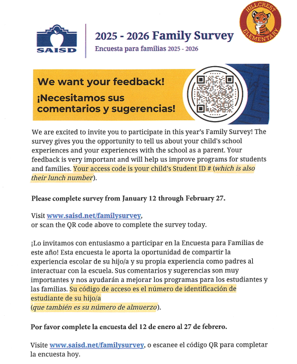 flyer for survey link