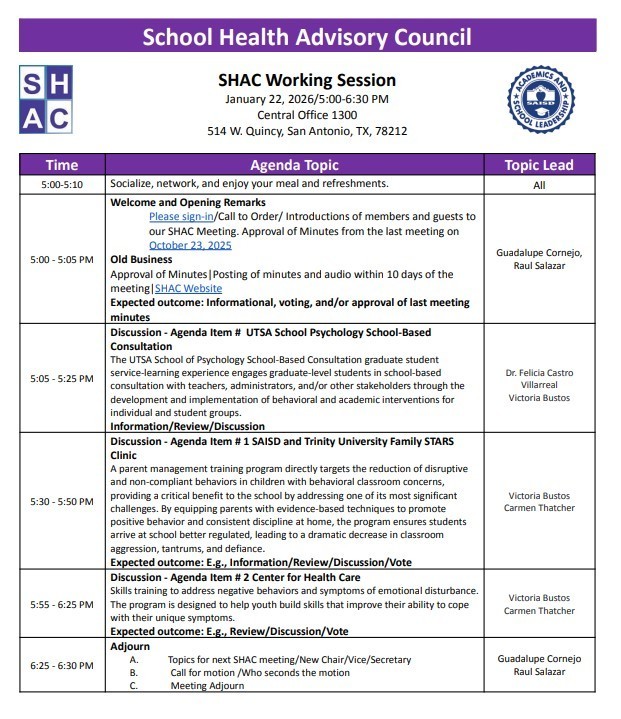 📢 Join Us for the SHAC Working Session!