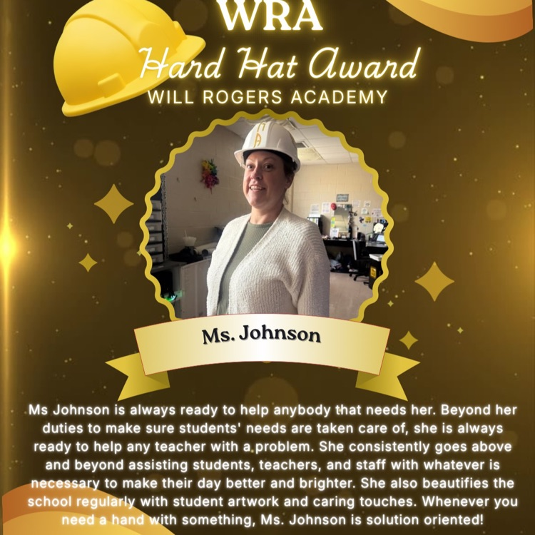 Hard Hat Award winner, Ms Johnson .