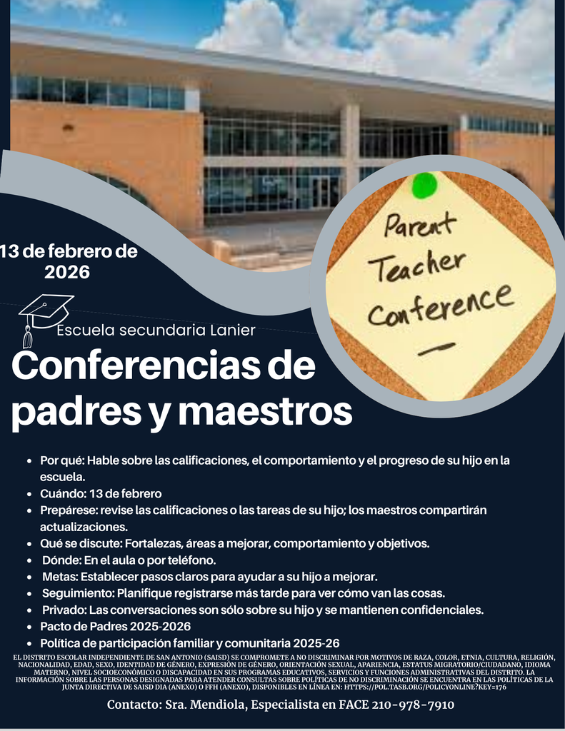 Parent Teacher Conference Day February 13th (SP)