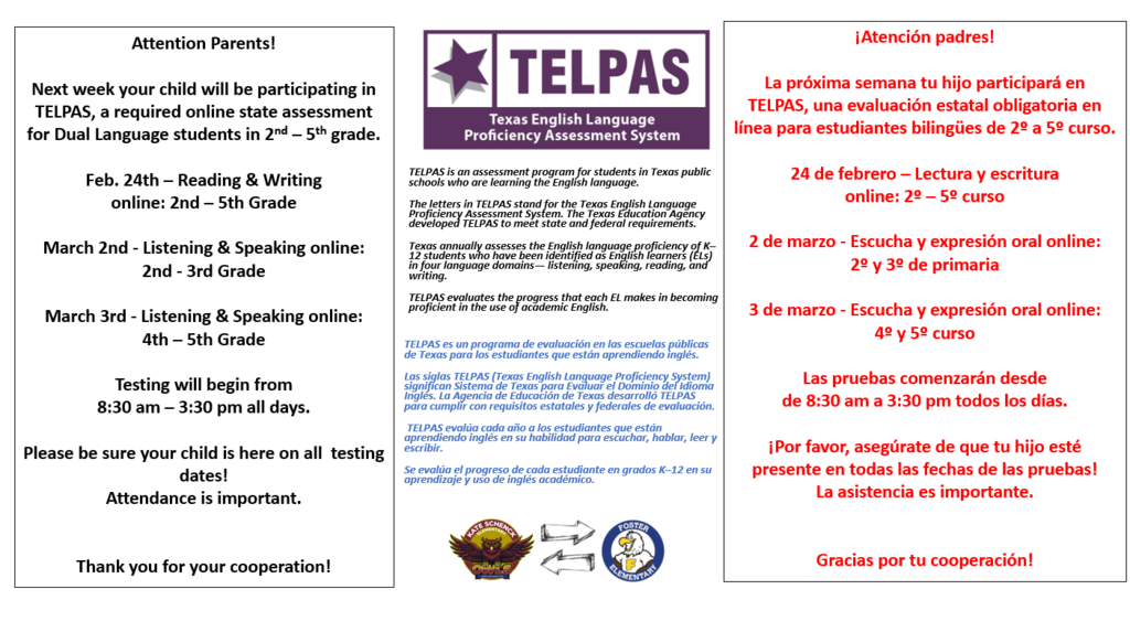 TELPAS Testing Dates 