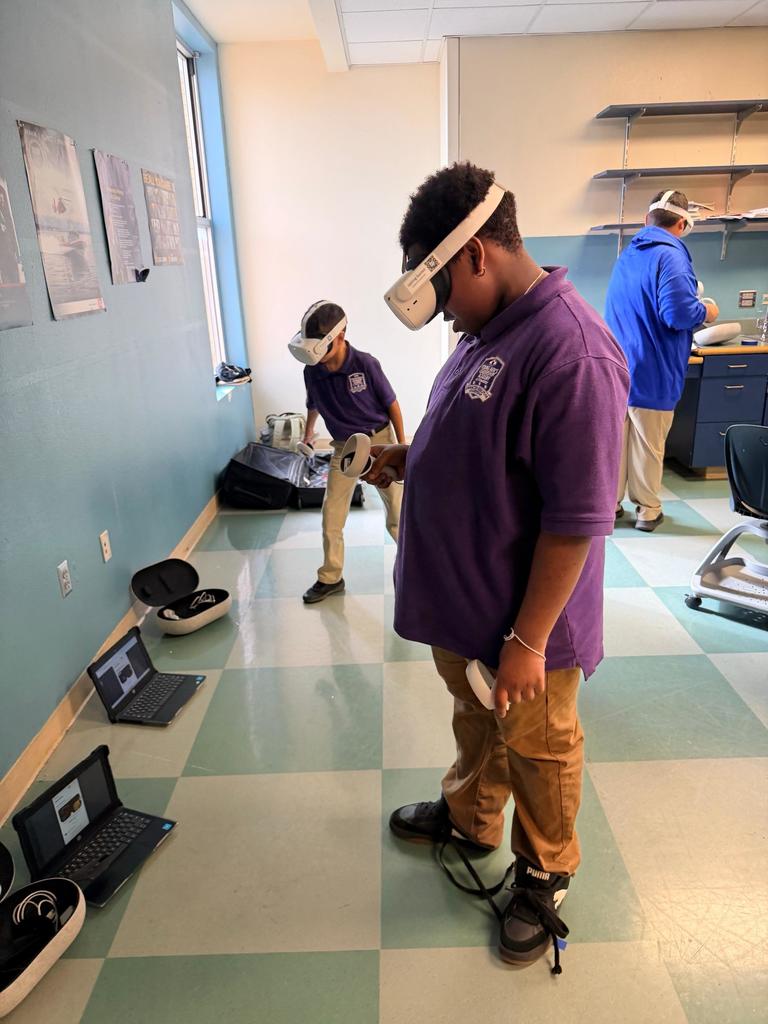 LOTC students experiencing VR future career options