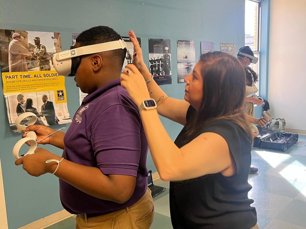LOTC students experiencing VR future career options