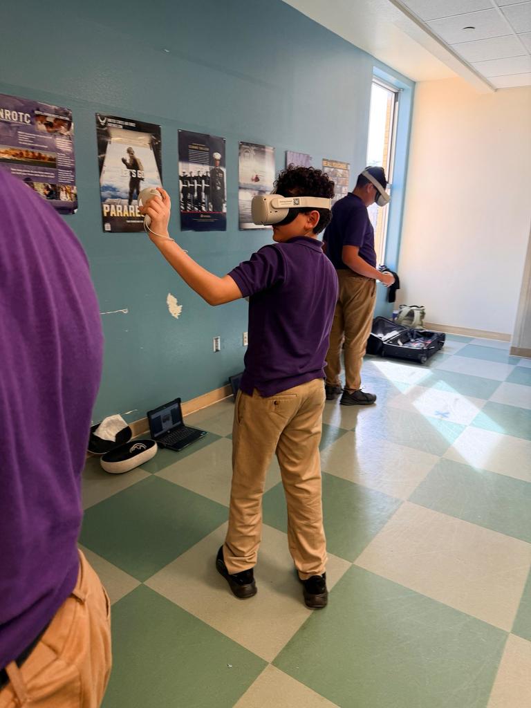 LOTC students experiencing VR future career options