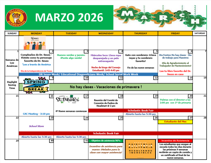 March Calendar
