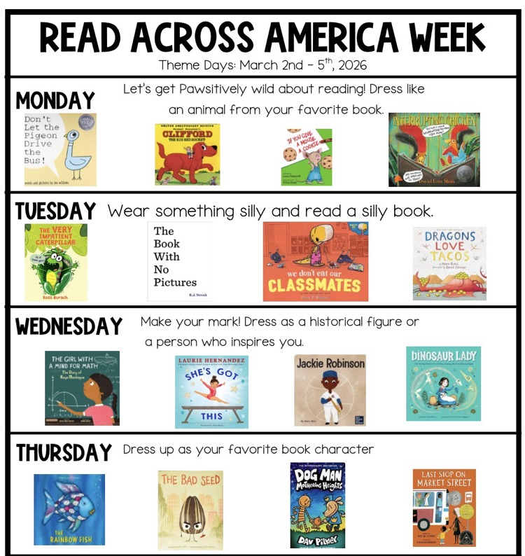 Read Across America Dress Theme Days