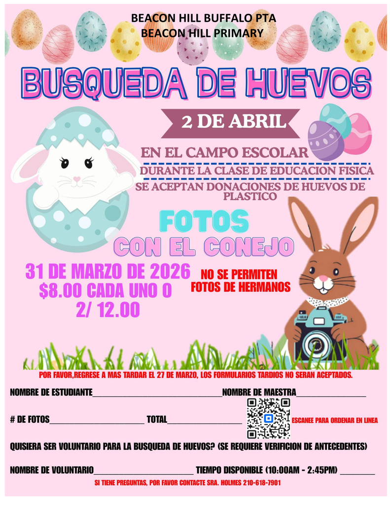 BHP egg huntpics w bunny (SPANISH)