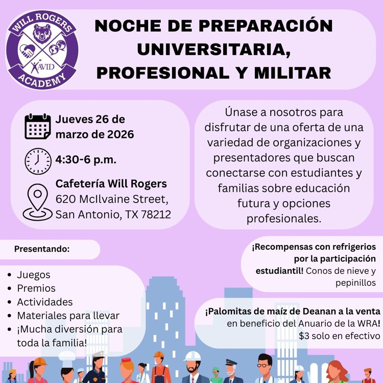 flyer advertising college and career night on March 26th from 4:30-6PM