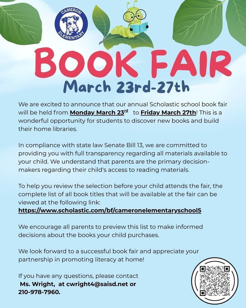 Book Fair: March 23rd-27th