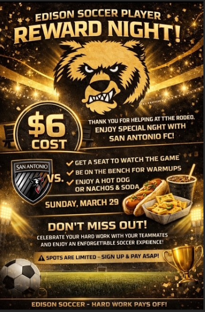 Edison Soccer Player Reward Night