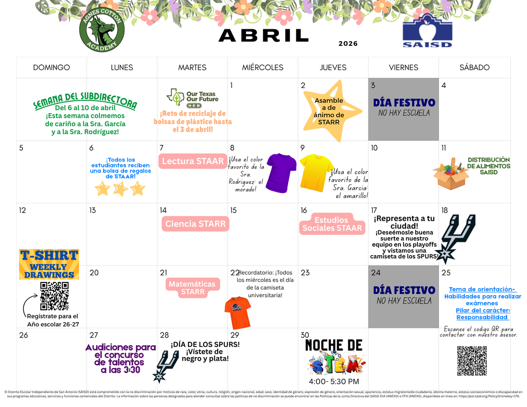 April calendar
